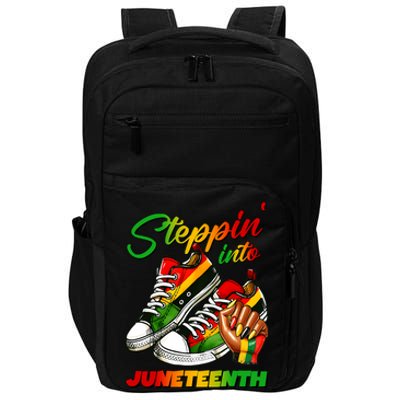 Stepping Into Juneteenth Afro Woman Black Sneakers Impact Tech Backpack