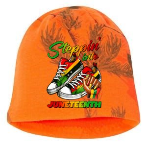 Stepping Into Juneteenth Afro Woman Black Sneakers Kati - Camo Knit Beanie