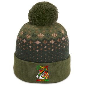 Stepping Into Juneteenth Afro Woman Black Sneakers The Baniff Cuffed Pom Beanie