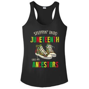 Stepping Into Juneteenth Like My Ancestors Happy Juneteenth Ladies PosiCharge Competitor Racerback Tank