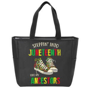 Stepping Into Juneteenth Like My Ancestors Happy Juneteenth Zip Tote Bag