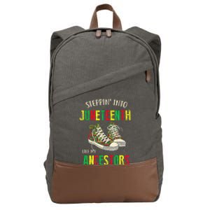 Stepping Into Juneteenth Like My Ancestors Happy Juneteenth Cotton Canvas Backpack