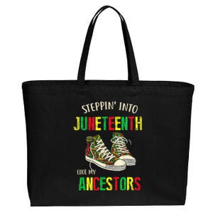 Stepping Into Juneteenth Like My Ancestors Happy Juneteenth Cotton Canvas Jumbo Tote