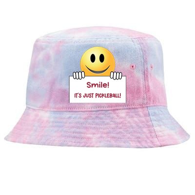 Smile Its Just Pickleball | Fun Pickleball | Great Pickleball Stuff  Tie-Dyed Bucket Hat