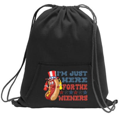 Sausage Im Just Here For The Wiener Sweatshirt Cinch Pack Bag