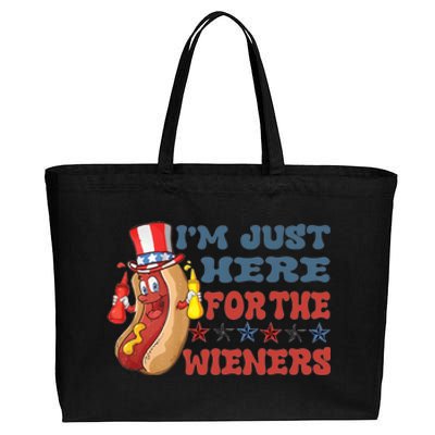 Sausage Im Just Here For The Wiener Cotton Canvas Jumbo Tote