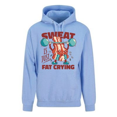 Sweat Is Just Fat Crying Funny Bacon Lifting Weights Gift Unisex Surf Hoodie