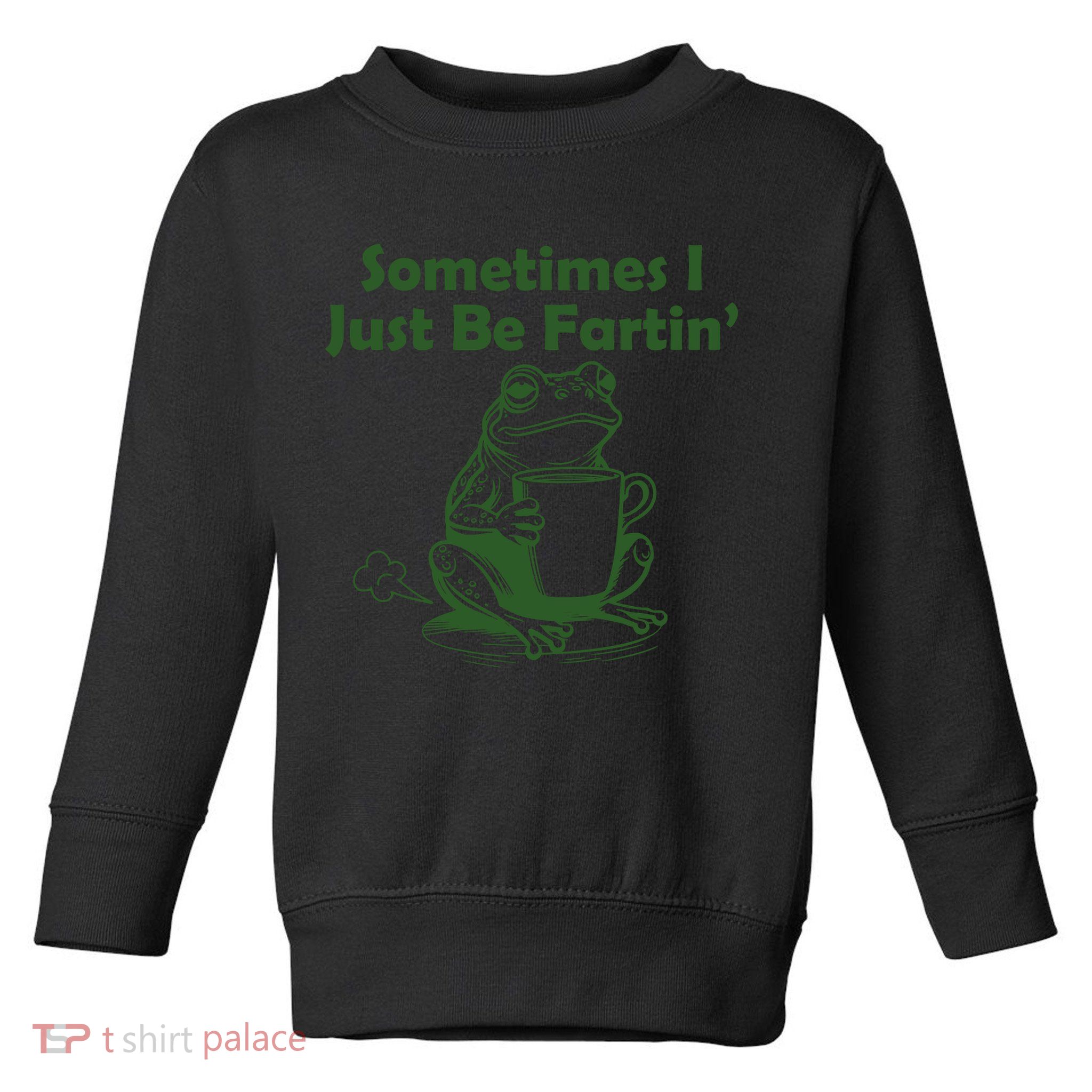 Sometimes I Just Be Fartin Funny Frog Toddler Sweatshirt