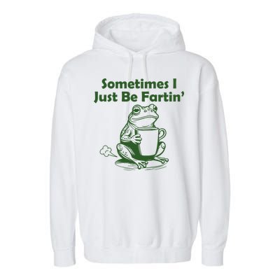 Sometimes I Just Be Fartin Funny Frog Garment-Dyed Fleece Hoodie