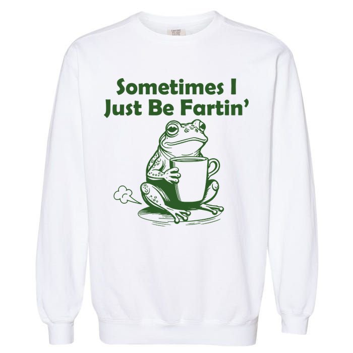 Sometimes I Just Be Fartin Funny Frog Garment-Dyed Sweatshirt
