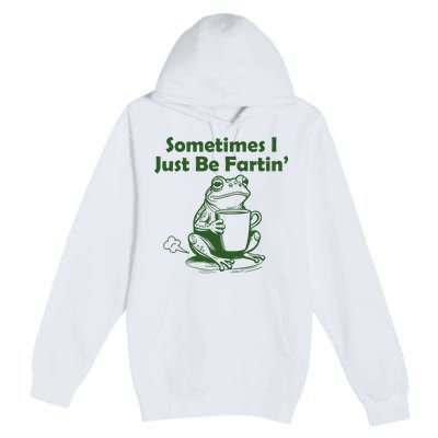 Sometimes I Just Be Fartin Funny Frog Premium Pullover Hoodie