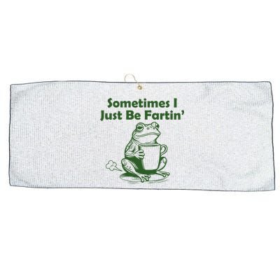 Sometimes I Just Be Fartin Funny Frog Large Microfiber Waffle Golf Towel