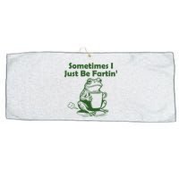 Sometimes I Just Be Fartin Funny Frog Large Microfiber Waffle Golf Towel