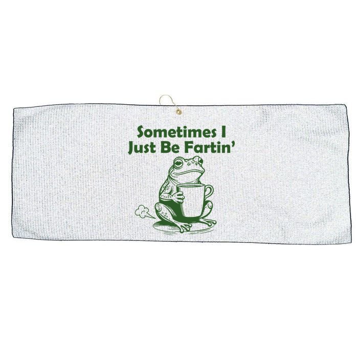 Sometimes I Just Be Fartin Funny Frog Large Microfiber Waffle Golf Towel