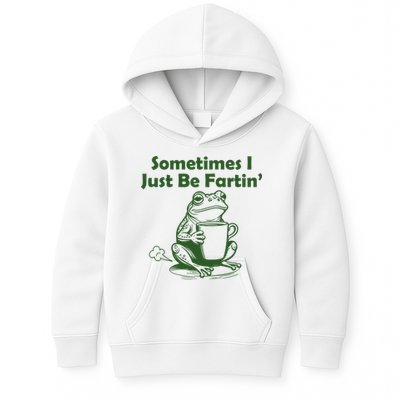 Sometimes I Just Be Fartin Funny Frog Kids Hoodie