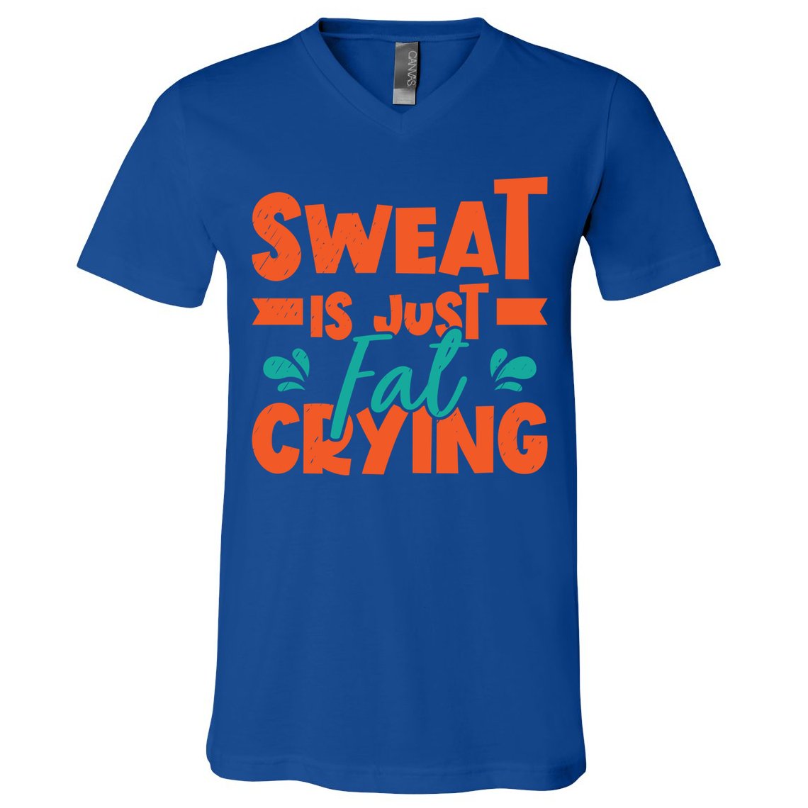 Sweat Is Just Fat Crying Gym Fitness Lifting Weights Funny Gift V-Neck T-Shirt