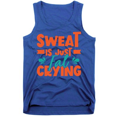 Sweat Is Just Fat Crying Gym Fitness Lifting Weights Funny Gift Tank Top