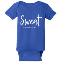 Sweat Is Just Fat Crying Funny Workout Gym Outfit For Her Gift Baby Bodysuit