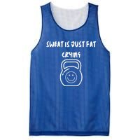 Sweat Is Just Fat Crying Gift Mesh Reversible Basketball Jersey Tank