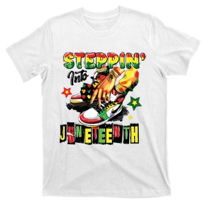 Steppin Into Juneteenth Black Freedom 1865 History Month T-Shirt