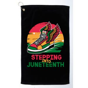 Stepping Into Junenth Like My Ancestors Shoes Black Great Gift Platinum Collection Golf Towel