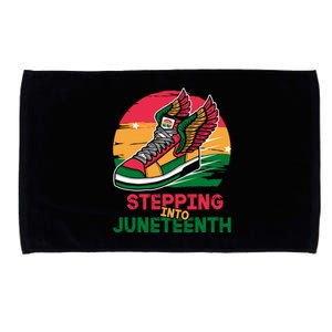 Stepping Into Junenth Like My Ancestors Shoes Black Great Gift Microfiber Hand Towel