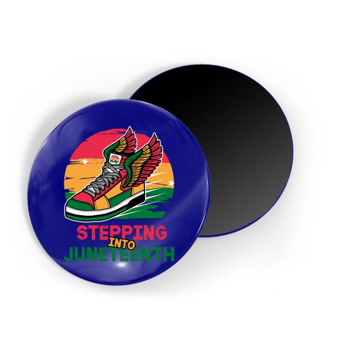 Stepping Into Junenth Like My Ancestors Shoes Black Great Gift Magnet