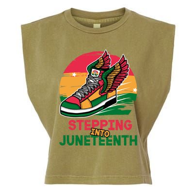 Stepping Into Junenth Like My Ancestors Shoes Black Great Gift Garment-Dyed Women's Muscle Tee