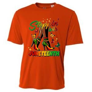 Stepping Into Junenth Like My Ancestors Shoes Black Cool Gift Cooling Performance Crew T-Shirt