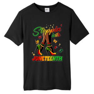 Stepping Into Junenth Like My Ancestors Shoes Black Cool Gift Tall Fusion ChromaSoft Performance T-Shirt