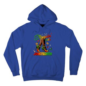 Stepping Into Junenth Like My Ancestors Shoes Black Cool Gift Hoodie