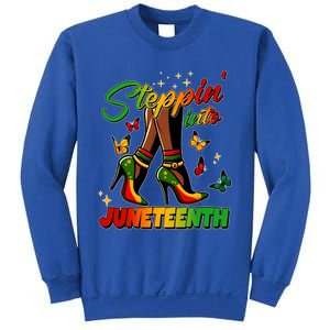 Stepping Into Junenth Like My Ancestors Shoes Black Cool Gift Sweatshirt