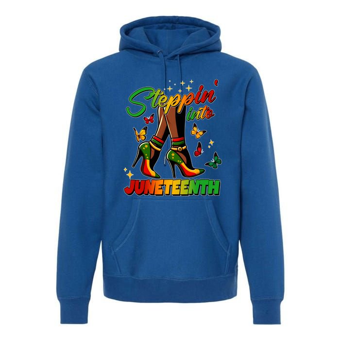 Stepping Into Junenth Like My Ancestors Shoes Black Cool Gift Premium Hoodie