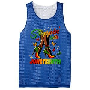 Stepping Into Junenth Like My Ancestors Shoes Black Cool Gift Mesh Reversible Basketball Jersey Tank