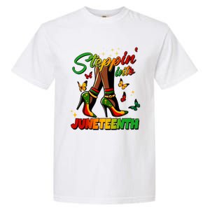 Stepping Into Junenth Like My Ancestors Shoes Black Cool Gift Garment-Dyed Heavyweight T-Shirt