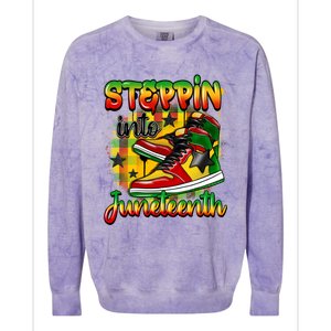 Stepping Into Junenth Like My Ancestors Shoes Black Gift Colorblast Crewneck Sweatshirt