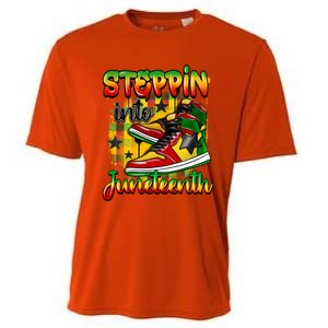 Stepping Into Junenth Like My Ancestors Shoes Black Gift Cooling Performance Crew T-Shirt