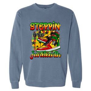 Stepping Into Junenth Like My Ancestors Shoes Black Gift Garment-Dyed Sweatshirt