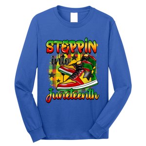 Stepping Into Junenth Like My Ancestors Shoes Black Gift Long Sleeve Shirt