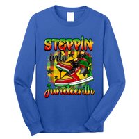 Stepping Into Junenth Like My Ancestors Shoes Black Gift Long Sleeve Shirt