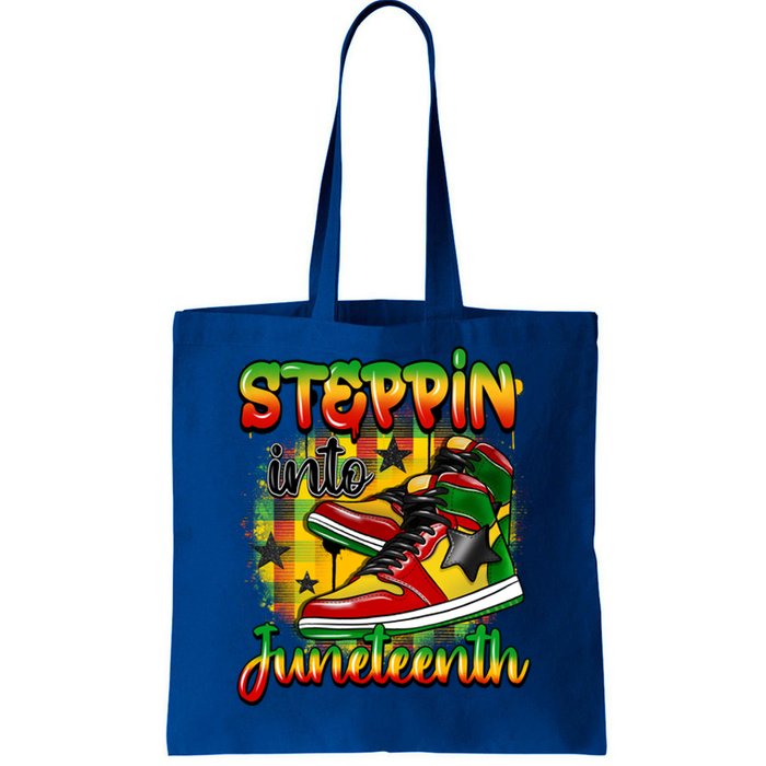 Stepping Into Junenth Like My Ancestors Shoes Black Gift Tote Bag