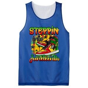 Stepping Into Junenth Like My Ancestors Shoes Black Gift Mesh Reversible Basketball Jersey Tank