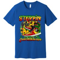 Stepping Into Junenth Like My Ancestors Shoes Black Gift Premium T-Shirt