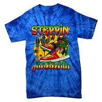 Stepping Into Junenth Like My Ancestors Shoes Black Gift Tie-Dye T-Shirt