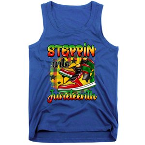 Stepping Into Junenth Like My Ancestors Shoes Black Gift Tank Top