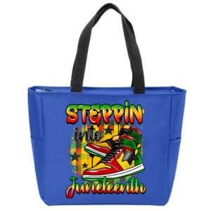 Stepping Into Junenth Like My Ancestors Shoes Black Gift Zip Tote Bag