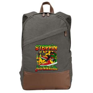 Stepping Into Junenth Like My Ancestors Shoes Black Gift Cotton Canvas Backpack