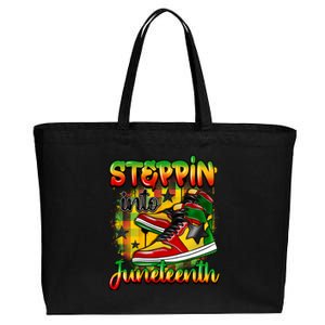 Stepping Into Junenth Like My Ancestors Shoes Black Gift Cotton Canvas Jumbo Tote