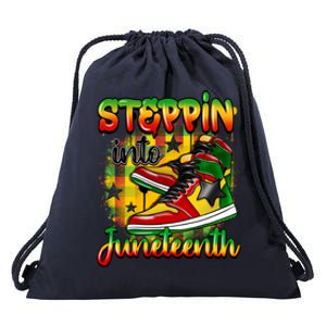 Stepping Into Junenth Like My Ancestors Shoes Black Gift Drawstring Bag