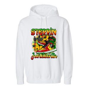 Stepping Into Junenth Like My Ancestors Shoes Black Gift Garment-Dyed Fleece Hoodie